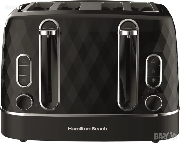 Тостер Hamilton Beach 4 филии, 2300 W, 6 контрола за изпичане,HBT3221B, снимка 1