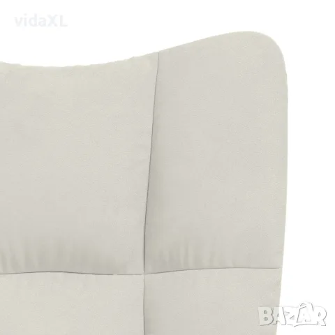 vidaXL Стол за релакс с табуретка, кремавобял, кадифе, снимка 9 - Столове - 56146917
