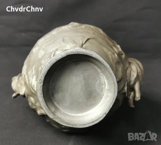 Франция 1900-те/28см-5кг/стара френска фигурална ваза с феи/калай, снимка 15 - Вази - 55846201