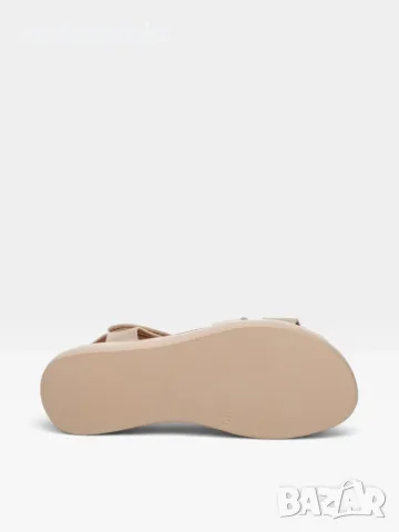 Дамски сандали с велкро закопчаване в бежово и сребристо 508199 beige, снимка 5 - Сандали - 55854324