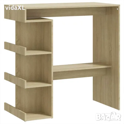 vidaXL Бар маса с рафтове сонома дъб 100x50x101,5 см инженерно дърво