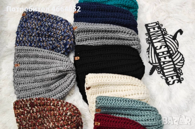 Унисекс плетена шапка „Ники“ – два начина на носене, ръчна изработка и модерен дизайн, снимка 12 - Шапки - 52592065