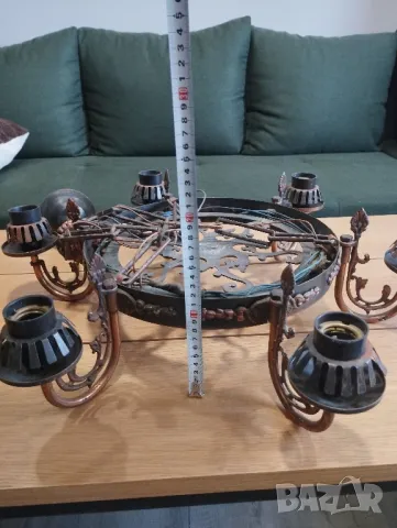 Стар полилей от ковано желязо., снимка 3 - Антикварни и старинни предмети - 49027273