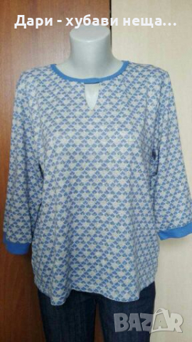 Мека блуза в синьо и жълто🍀❤M/L,L, L/XL❤арт.4094