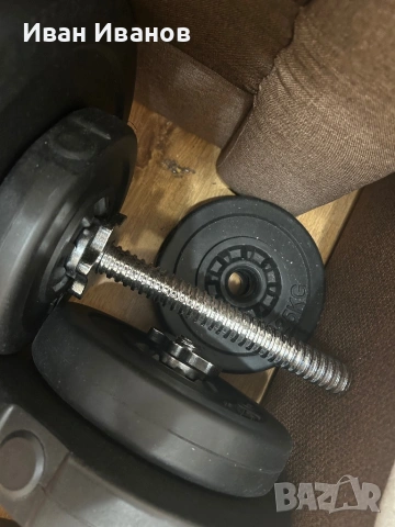 Дъмбели и щанга 65кг, снимка 6 - Фитнес уреди - 53399969