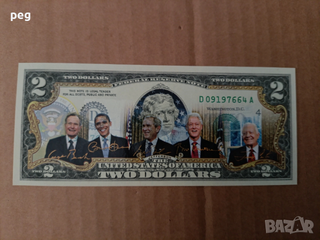 Банкнота $2 /2003A-2009/ colorized , снимка 5 - Нумизматика и бонистика - 39132244