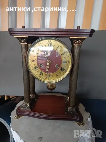 Антикварен,механичен колонен часовник , снимка 1
