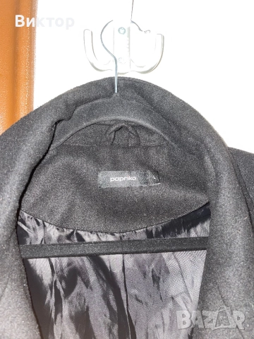 Дълго Черно Палто Paprika, снимка 3 - Палта, манта - 52304105