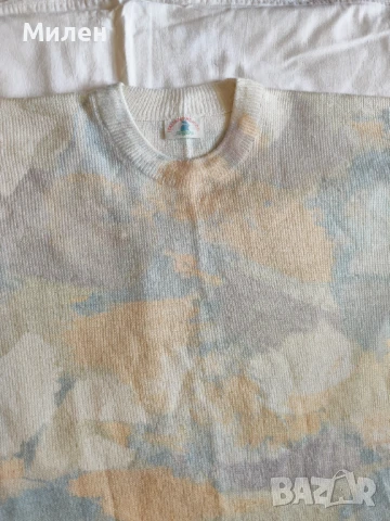 Дамска ангорска блуза с цветен десен – италианска мода, снимка 2 - Блузи с дълъг ръкав и пуловери - 51388132