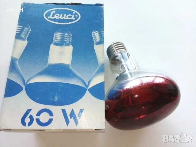 Рефлекторна червена крушка Е27 ,230V, 60W Нова, снимка 2 - Крушки - 50658176