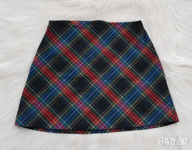 Дамска карирана пола ZARA S-M, снимка 7 - Поли - 48134519