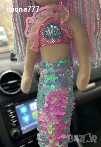 Розова русалка с пайети Германия/ за автомобил и други места, снимка 5 - Кукли - 52438297