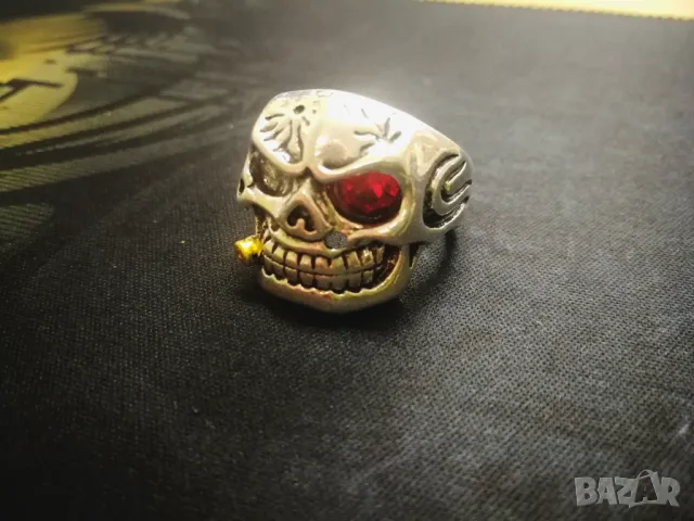 готик пръстен с череп, снимка 3 - Пръстени - 48709156