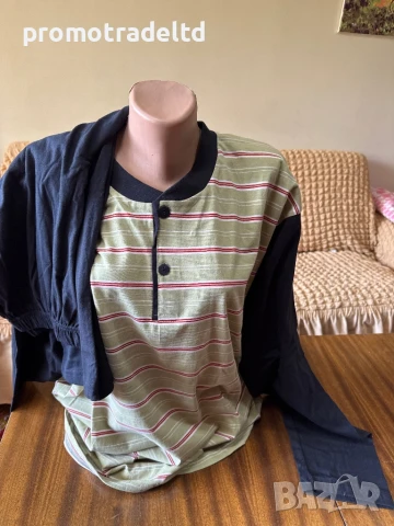 Български мъжки пижами трико дълъг ръкав дълъг панталон