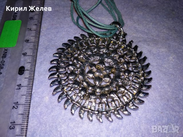 ПОСРЕБРЕН ФЛОРАЛЕН КРИСТАЛЕН БЛЕСТЯЩ АРТ МЕДАЛЬОН КОЛИЕ 33119, снимка 5 - Колиета, медальони, синджири - 39190871