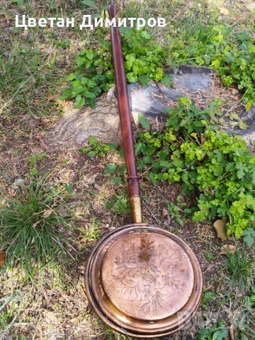 Антикварен меден нагревател за легло, снимка 2 - Антикварни и старинни предмети - 52052856