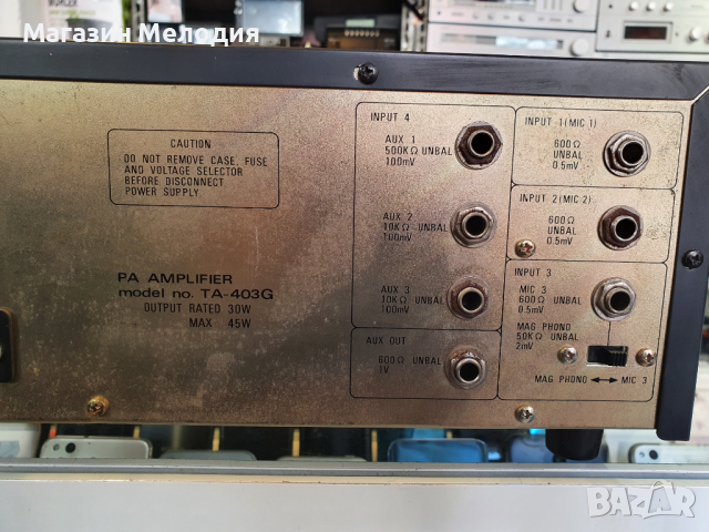 Усилвател за обществено ползване PA Amplifier TA-403G В отлично техническо състояние, много добър въ, снимка 10 - Ресийвъри, усилватели, смесителни пултове - 36182488