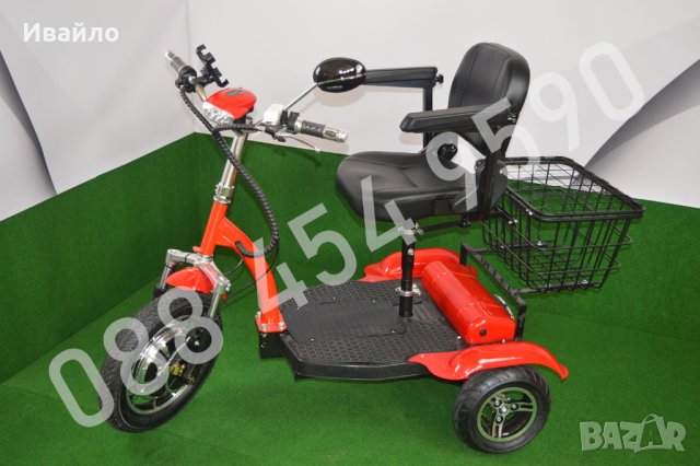 Електрическа триколка A6 LUX – 500W, снимка 2 - Инвалидни колички - 35567778