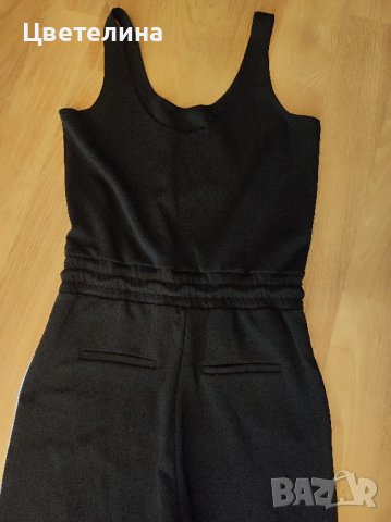 Черен гащеризон с бял кант на CROPP размер S цена 30 лв. + подарък шапка с черепчета, снимка 5 - Гащеризони - 42697126