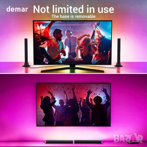 Ustellar RGB светлинна лента за синхронизиране с музика,8 динамични режима за декорация на стая 2 бр, снимка 7 - Лед осветление - 44148260