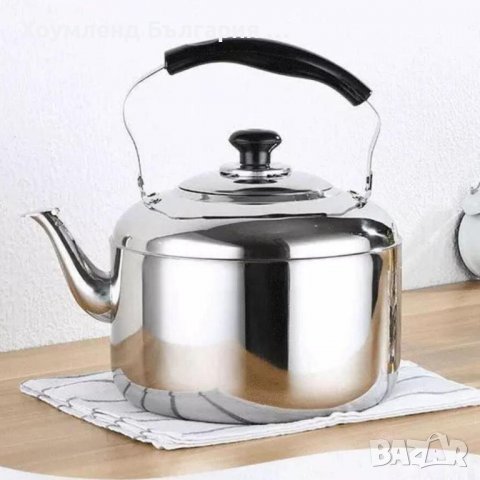Стоманен чайник с цедка 1.5 литра, снимка 2 - Други - 26799762