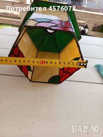 полюлей и стъклен абажур тип тифани, снимка 9 - Декорация за дома - 53832822