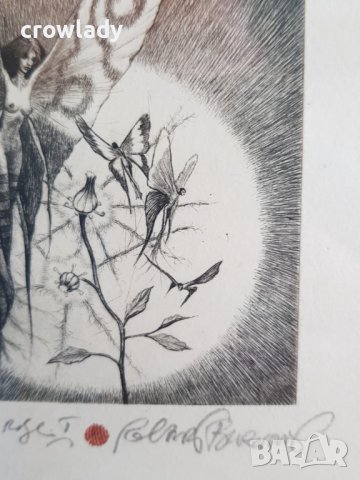 РОБЕРТ БАРЪМОВ 1966 - 2021 Слънчева роза литография графика, снимка 6 - Картини - 40920560