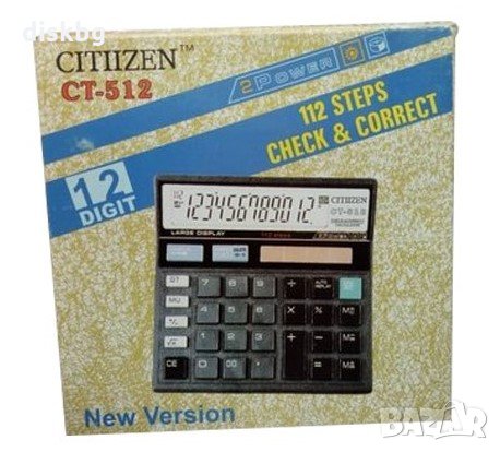 Нов калкулатор Citizen CT-512, черен в кутия, снимка 1 - Друга електроника - 34155734