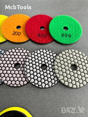 Диск диамантен за шлайфане на гранит, мрамор, камък с велкро 100мм, снимка 4 - Други инструменти - 52234988