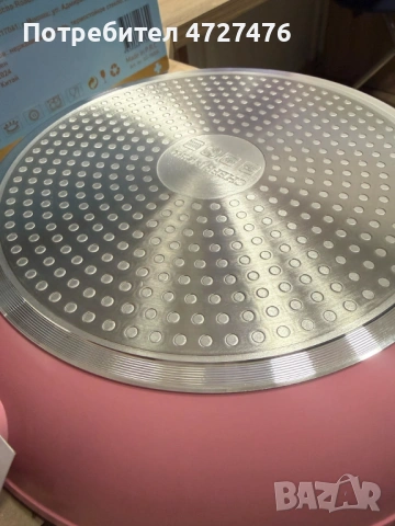 Комплект тигани Cheffinger розово с мраморно покритие – 3 части за всяка кухня - розов цвят, снимка 4 - Съдове за готвене - 53342843