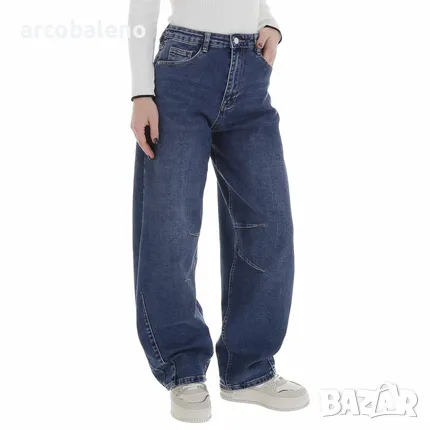 Дамски еластични дънки с висока талия, изглеждащи употребявани в синьо, снимка 6 - Дънки - 50237348