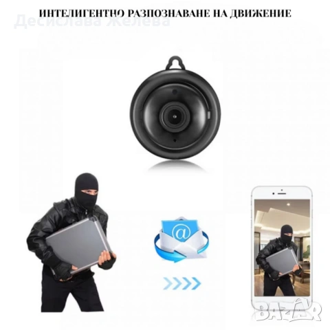 Мини HD камера V380 - Wi-Fi, IR нощно виждане и запис до 64G, снимка 4 - IP камери - 53397962