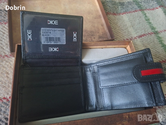 Мъжки портфейл DICE естествена кожа с ръкавели, снимка 4 - Портфейли, портмонета - 52918953