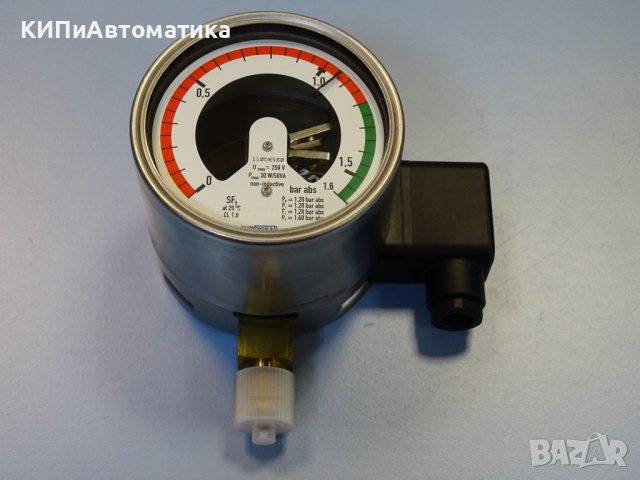 Ел. контактен манометър Wika SF-6 pressure gauge Ф100 0-1.6 bar, снимка 2 - Резервни части за машини - 40620241