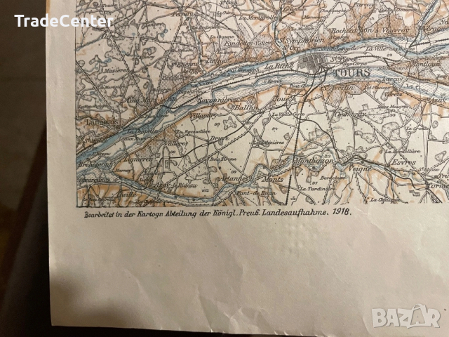 Стара тактическа карта на Париж, снимка 6 - Антикварни и старинни предмети - 53750122