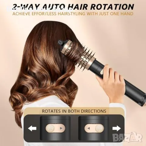 Нов Йонен Сешоар с Термо Четка, 2 Глави, 850W за Обем и Къдрици жени, снимка 4 - Сешоари - 49484428