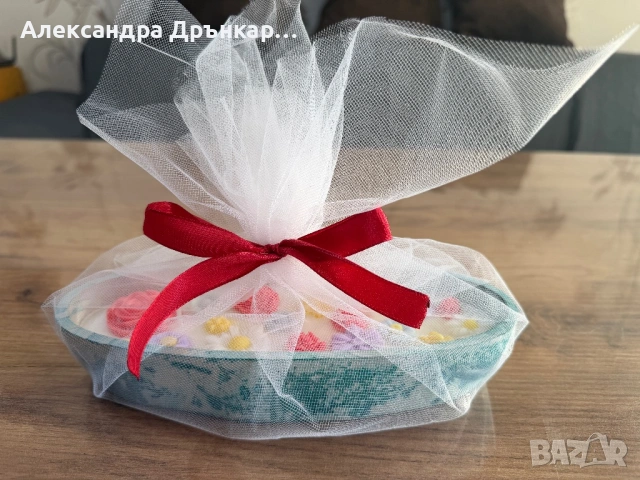 Ръчно изработена соева свещ Букет , снимка 3 - Декорация за дома - 53695814