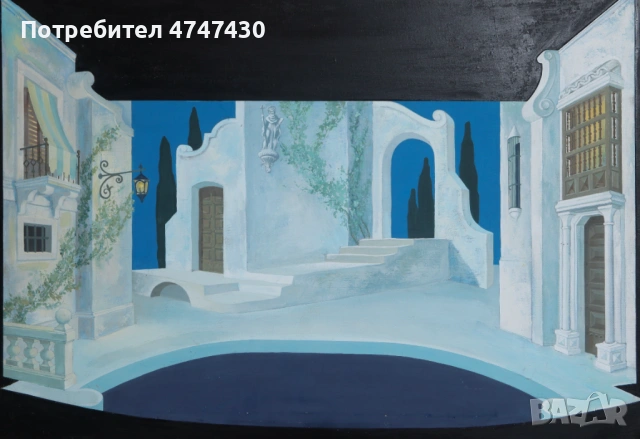 Иван Савов темперни бои сценография " Севилският бръснар ", снимка 2 - Картини - 53635308