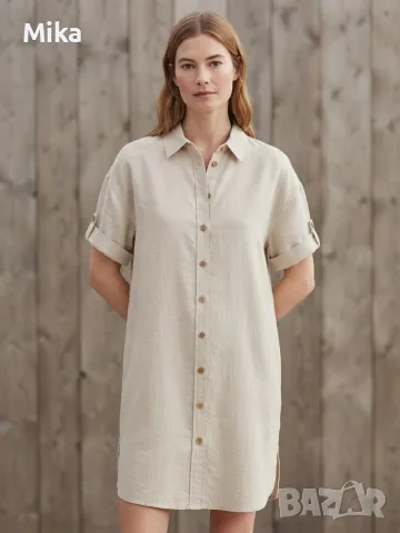Овърсайз дамска риза рокля  H&M