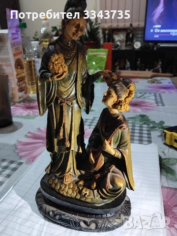 Статуетката изобразява две китайски жени в традиционно облекло., снимка 2 - Статуетки - 53194645