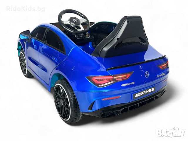 Mercedes CLA 45 S AMG 12V – Детска акумулаторна кола, Синя, EVA гуми, 4x4, снимка 3 - Детски велосипеди, триколки и коли - 49731301