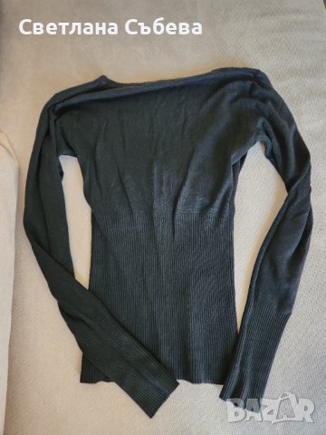 Еластична блуза финно плетиво, снимка 2 - Блузи с дълъг ръкав и пуловери - 40253384