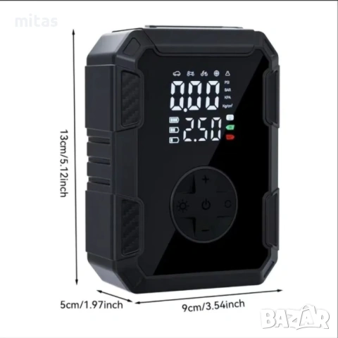 Преносим компресор за помпане на гуми - Type-C, 150PSI, 4000mAh, LED, снимка 4 - Аксесоари за велосипеди - 53541818