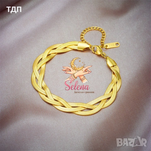 Комплект от медицинска стомана колие и гривна "Плетеница" , снимка 5 - Колиета, медальони, синджири - 53677991