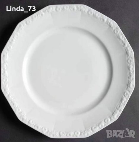 Многоъгълни чинии за основно ястие - плитки, на - "ROSENTHAL" - серия - Maria White. , снимка 1