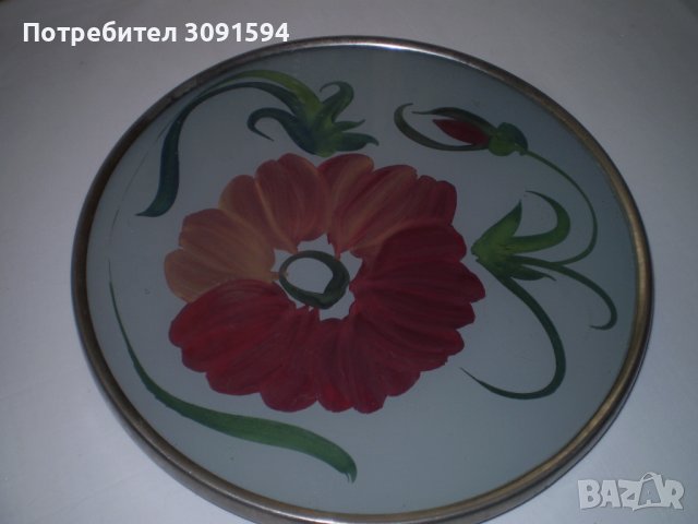 Ретро Въртящт стъклен поднос , снимка 2 - Други ценни предмети - 41878862