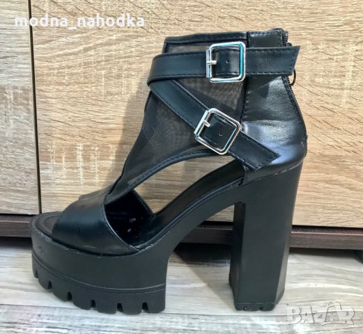 Секси черни обувки MDE на платформа с ток, снимка 2 - Други - 35752418