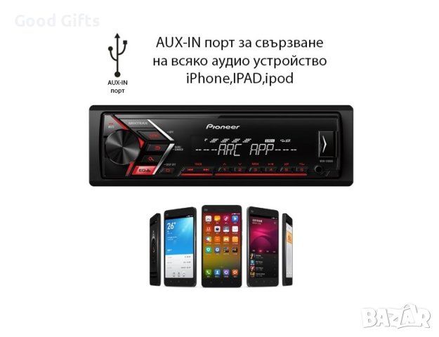 Bluetooth MP3 АвтоРадио за кола DEH-8003 SD/MMC Card/USB с падащ панел, снимка 2 - Аксесоари и консумативи - 40675597