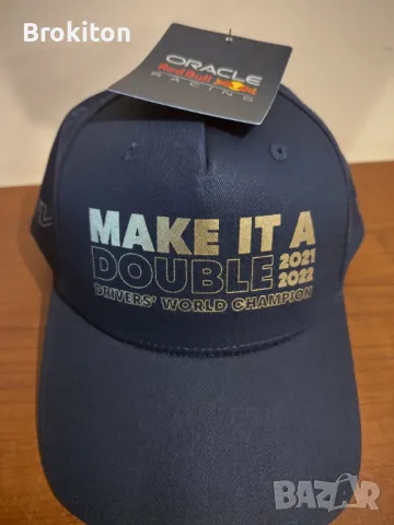Red Bull RACING Verstappen F1 шампионска Шапка, тъмносиня, снимка 3 - Шапки - 48280298