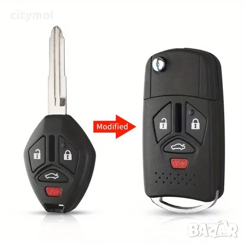 Модифицираща кутийка за ключ с 4 бутона, за Mitsubishi, с острие(перо)